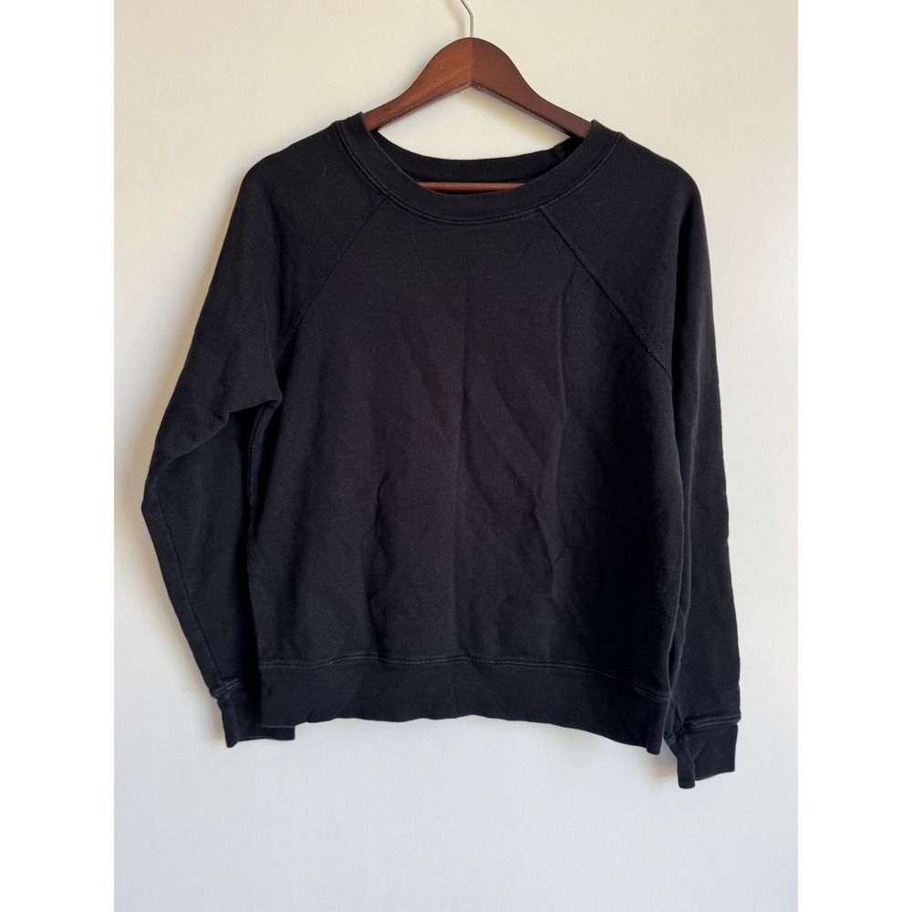 MATE the Label Black 100 Organic Cotton Raglan Sweatshirt Small Made in LA